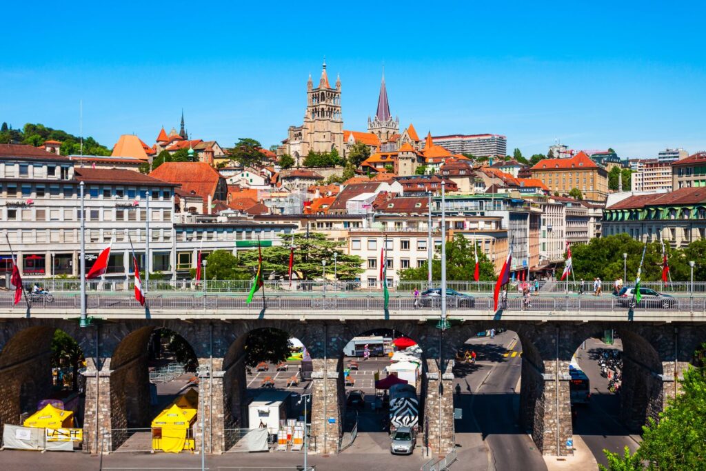 Katedralen i Lausanne är ett karakteristiskt landmärke.