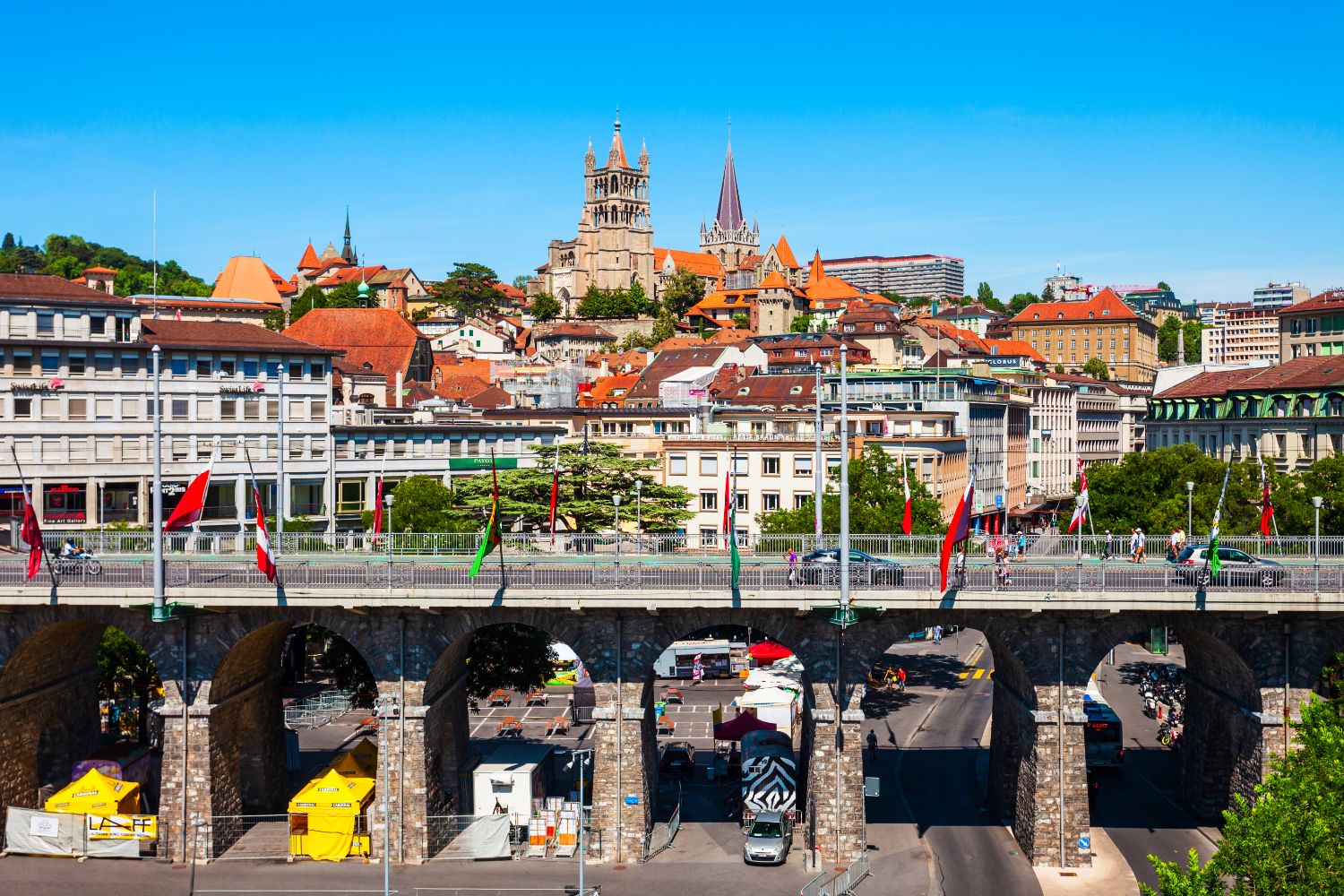 The cathedral in Lausanne is a characteristic landmark