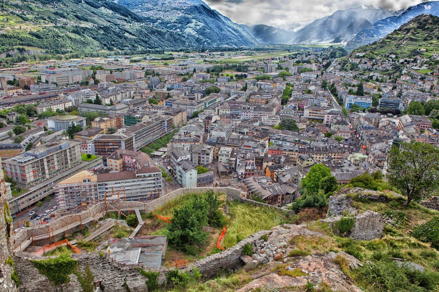 Aerial view of Sion